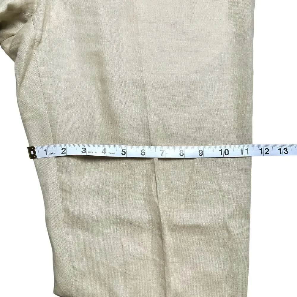 Calvin Klein | Men | 100% Linen Stone Lightweight Cuffed Dress Pants | Size 36 R
